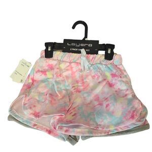 Layer 8 2-Pack Girls Fleece Shorts‎ Size Small
